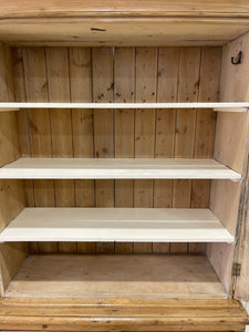 A Large 19th Century English Pine Linen Press Cupboard