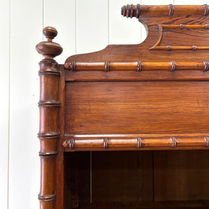An Antique French Faux Bamboo Open Bookcase Cupboard