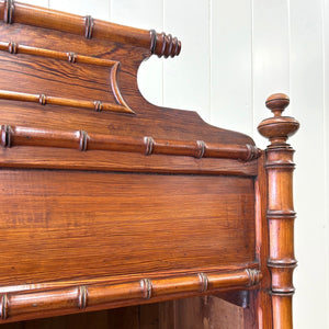 An Antique French Faux Bamboo Open Bookcase Cupboard