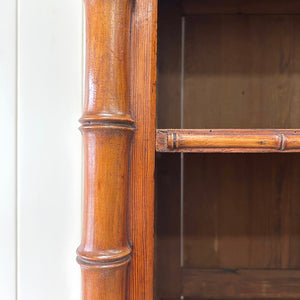 An Antique French Faux Bamboo Open Bookcase Cupboard