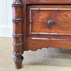 An Antique French Faux Bamboo Open Bookcase Cupboard