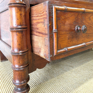 An Antique French Faux Bamboo Open Bookcase Cupboard