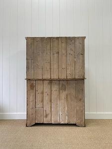 An Early 19th Century Low Pine Irish Dresser or Cupboard with Wooden Knobs