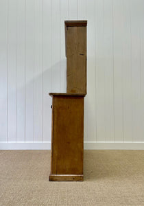 An Early 19th Century Low Pine Irish Dresser or Cupboard with Wooden Knobs