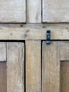 An Early 19th Century Low Pine Irish Dresser or Cupboard with Wooden Knobs