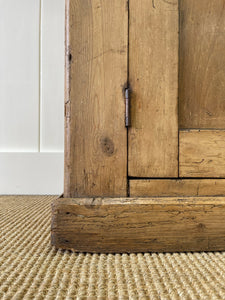 An Early 19th Century Low Pine Irish Dresser or Cupboard with Wooden Knobs