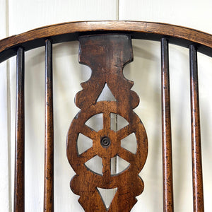 A Georgian Windsor Wheel Back Elbow Chair in Elm & Ash
