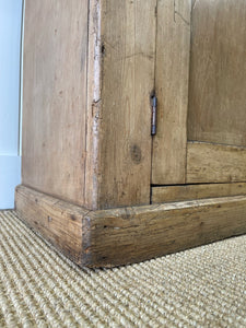 An Early 19th Century Low Pine Irish Dresser or Cupboard with Wooden Knobs