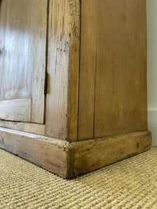 An Early 19th Century Low Pine Irish Dresser or Cupboard with Wooden Knobs