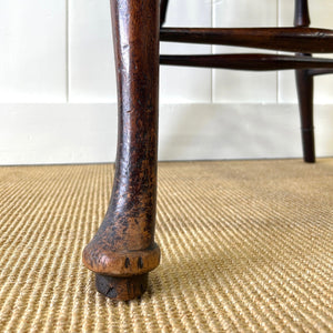 A Georgian Windsor Wheel Back Elbow Chair in Elm & Ash