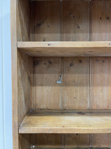 An Early 19th Century Low Pine Irish Dresser or Cupboard with Wooden Knobs