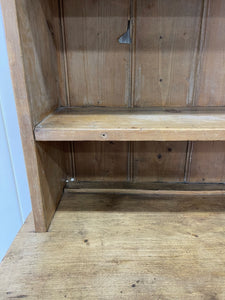 An Early 19th Century Low Pine Irish Dresser or Cupboard with Wooden Knobs