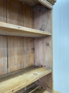 An Early 19th Century Low Pine Irish Dresser or Cupboard with Wooden Knobs