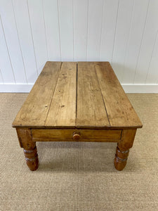 Antique English Country Pine Coffee Table c1890