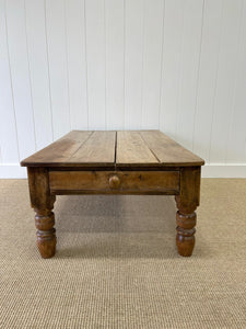 Antique English Country Pine Coffee Table c1890