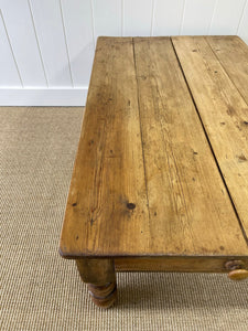 Antique English Country Pine Coffee Table c1890
