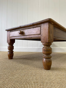Antique English Country Pine Coffee Table c1890