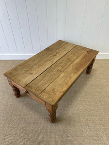 Antique English Country Pine Coffee Table c1890