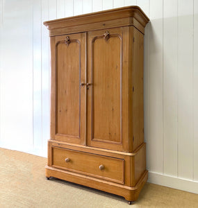 A Pine Wardrobe or Linen Press c1890
