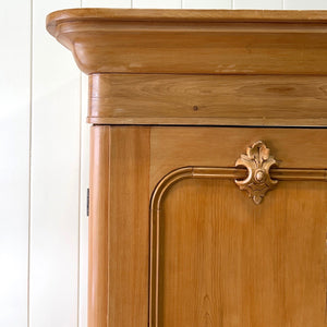 A Pine Wardrobe or Linen Press c1890