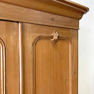 A Pine Wardrobe or Linen Press c1890