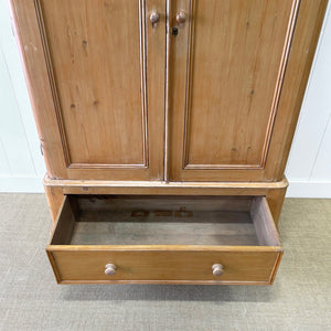 A Pine Wardrobe or Linen Press c1890