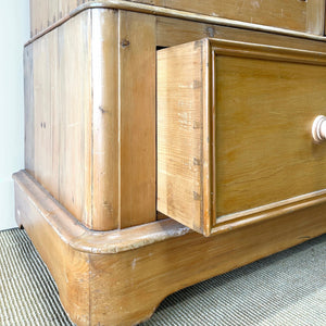A Pine Wardrobe or Linen Press c1890