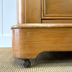 A Pine Wardrobe or Linen Press c1890