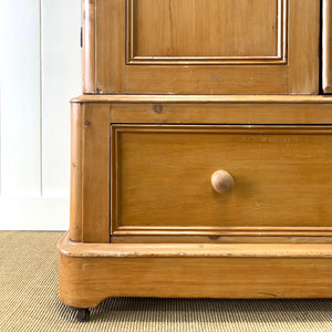 A Pine Wardrobe or Linen Press c1890