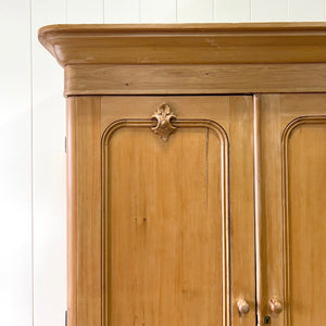 A Pine Wardrobe or Linen Press c1890