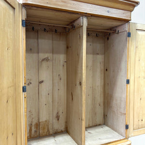 A Pine Wardrobe or Linen Press c1890