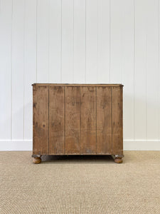 An Antique English Pine Chest of Drawers Dresser with Glass Knobs c1890