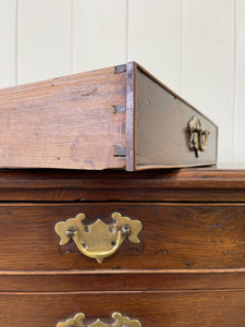 Antique English 18th Century Oak Chest of Drawers with Brasses