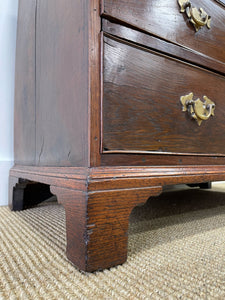Antique English 18th Century Oak Chest of Drawers with Brasses