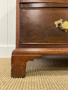 Antique English 18th Century Oak Chest of Drawers with Brasses