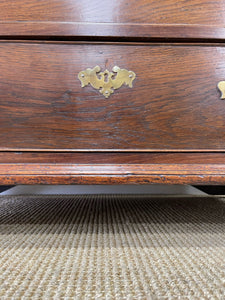 Antique English 18th Century Oak Chest of Drawers with Brasses