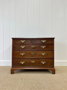 Antique English 18th Century Oak Chest of Drawers with Brasses