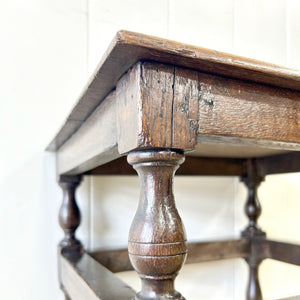 A 19th Century Tall Oak Stool or Side Table