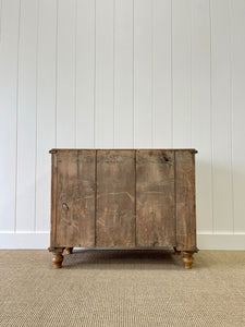 An English Pine Low Chest of Drawers Dresser with Wooden Knobs c1890