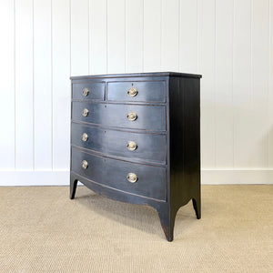 An Ebonized Antique English Chest of Drawers/Dresser