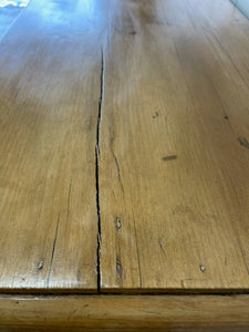An English Pine Low Chest of Drawers Dresser with Wooden Knobs c1890