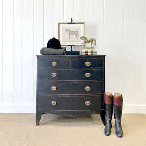 An Ebonized Antique English Chest of Drawers/Dresser