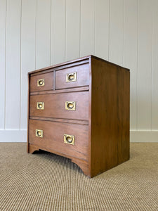 An English Walnut Campaign Trunk or Night Stand c1890