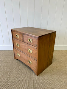 An English Walnut Campaign Trunk or Night Stand c1890