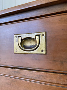 An English Walnut Campaign Trunk or Night Stand c1890