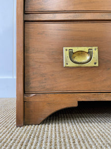 An English Walnut Campaign Trunk or Night Stand c1890