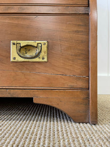 An English Walnut Campaign Trunk or Night Stand c1890