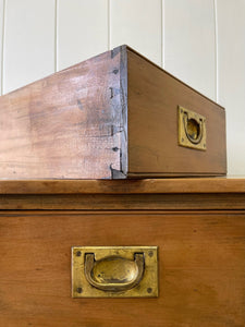 An English Walnut Campaign Trunk or Night Stand c1890