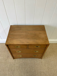 An English Walnut Campaign Trunk or Night Stand c1890