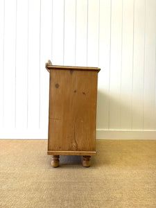An Antique English Pine Chest of Drawers Dresser with Gallery c1890